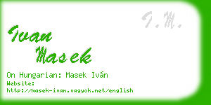 ivan masek business card